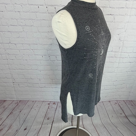 EARTHBOUND Charcoal Sleeveless Knit Tunic Whimsigoth Celestial Witchy XL - Picture 5 of 7
